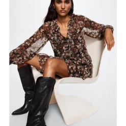 Mango Floral Chiffon Dress -Mango popular store mango 6275 6940826 4