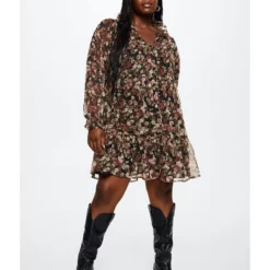 Mango Floral Chiffon Dress -Mango popular store mango 6276 6940826 8