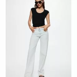 Mango Basic Rib T-Shirt -Mango popular store mango 6305 5940326 4