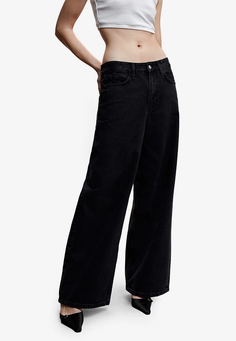 Mango Wide Leg Mid-Rise Jeans 3 Mango Wide Leg Mid-Rise Jeans