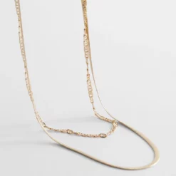 Mango Double Chain Necklace -Mango popular store mango 6330 7048046 2