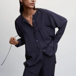 Mango Buttons Satin Blouse -Mango popular store mango 6333 8048046 5