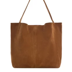 Mango Leather Shopper Bag