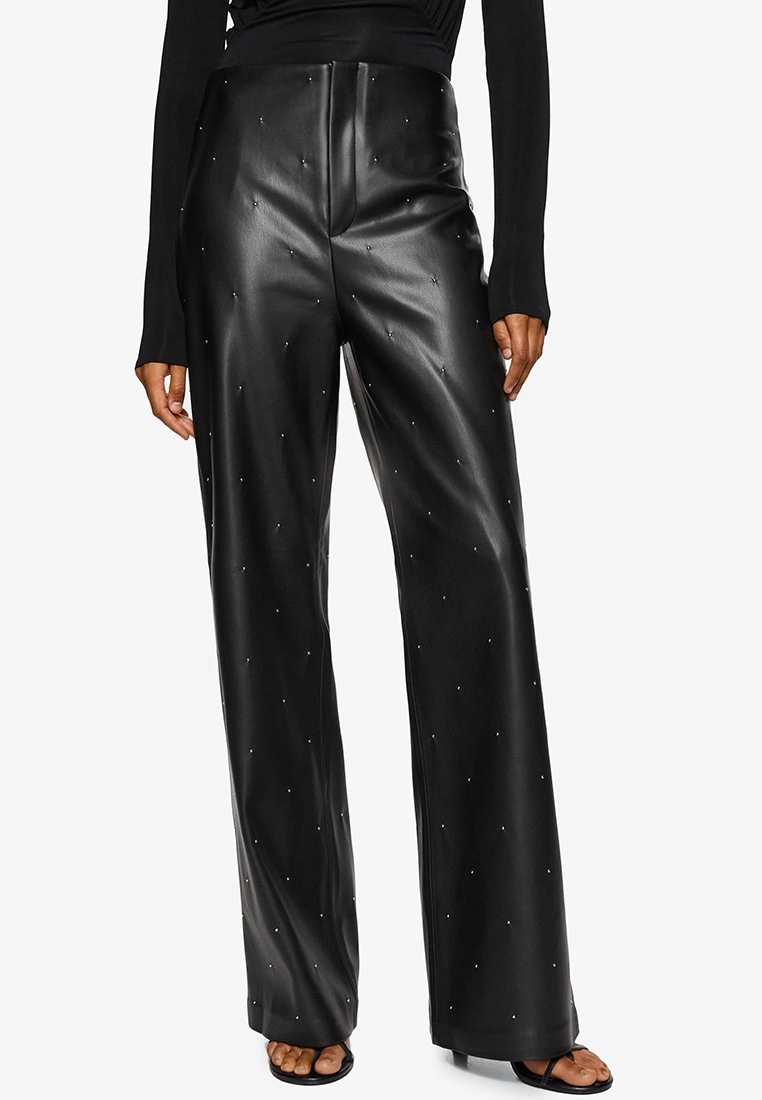 Mango Leather Effect High Waist Pants 3 Mango Leather Effect High Waist Pants