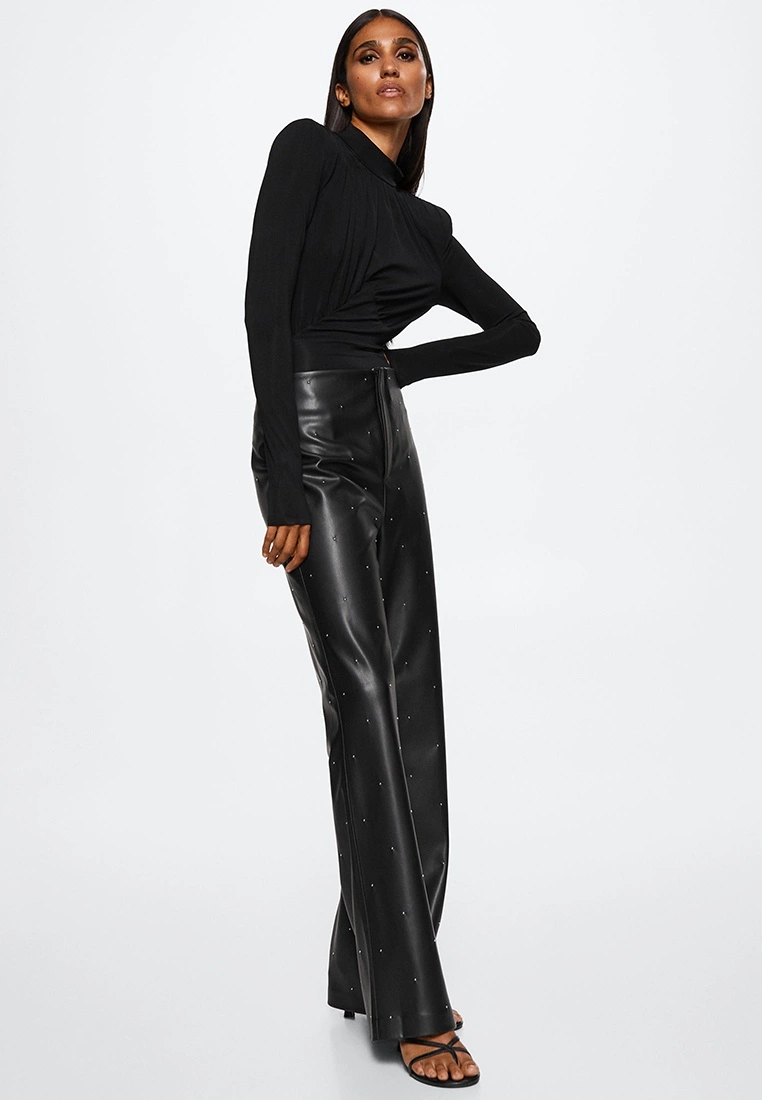 Mango Leather Effect High Waist Pants 6 Mango Leather Effect High Waist Pants - Image 4