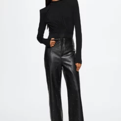Mango Leather Effect High Waist Pants 13 Mango Leather Effect High Waist Pants -Mango popular store mango 6348 4946336 5