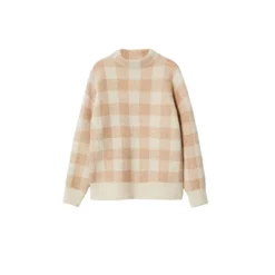 Mango Perkins Collar Checkered Sweater -Mango popular store mango 6400 8490926 8
