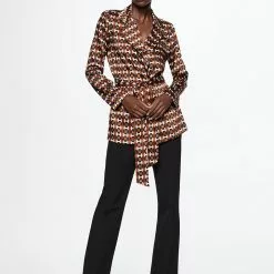 Mango Geometric-Print Blouse -Mango popular store mango 6446 6390926 5