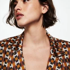 Mango Geometric-Print Blouse -Mango popular store mango 6447 6390926 6