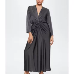 Mango Satin Knot Dress -Mango popular store mango 6489 0980926 2