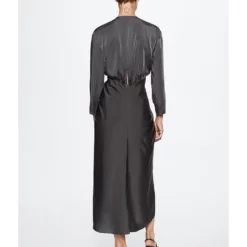 Mango Satin Knot Dress -Mango popular store mango 6489 0980926 3