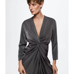 Mango Satin Knot Dress -Mango popular store mango 6489 0980926 4