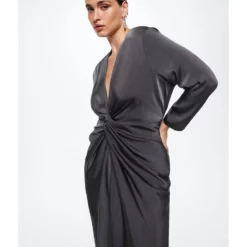 Mango Satin Knot Dress -Mango popular store mango 6490 0980926 8