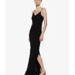 Mango Chiffon Ruffle Dress