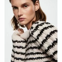 Mango Striped Cable-Knit Sweater 10 Mango Striped Cable-Knit Sweater -Mango popular store mango 6506 0180926 3