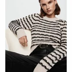 Mango Striped Cable-Knit Sweater 11 Mango Striped Cable-Knit Sweater -Mango popular store mango 6506 0180926 4