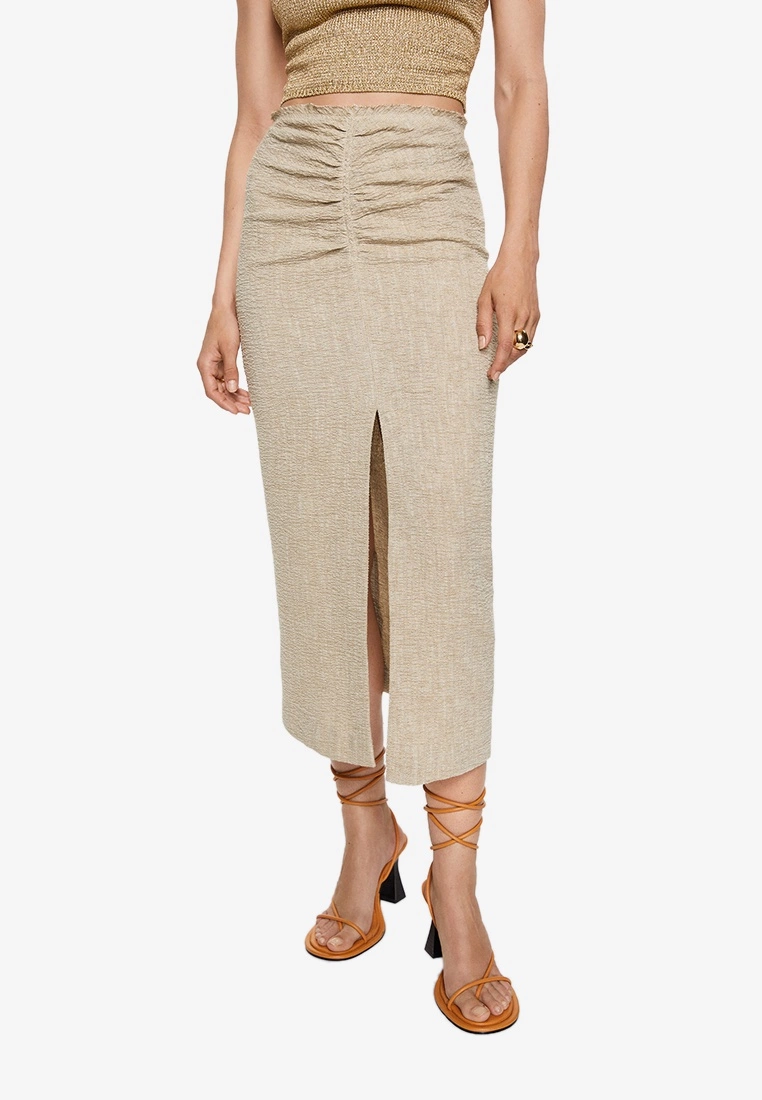 Mango Gathered Linen Skirt 3 Mango Gathered Linen Skirt