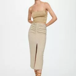 Mango Gathered Linen Skirt 12 Mango Gathered Linen Skirt -Mango popular store mango 6570 7383716 4