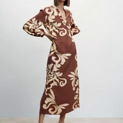 Mango Printed Cut-Out Detail Dress 13 Mango Printed Cut-Out Detail Dress -Mango popular store mango 6605 2116936 5