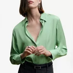 Mango Satin Finish Flowy Shirt