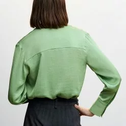 Mango Satin Finish Flowy Shirt -Mango popular store mango 6606 4126936 3