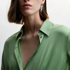 Mango Satin Finish Flowy Shirt -Mango popular store mango 6607 4126936 4