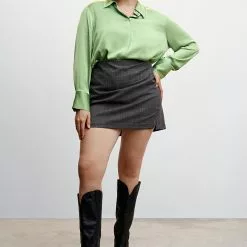 Mango Satin Finish Flowy Shirt -Mango popular store mango 6607 4126936 7