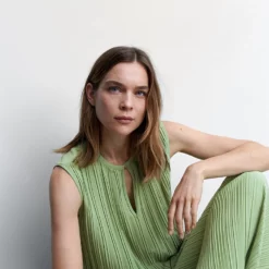 Mango Pleated Strap Top -Mango popular store mango 6617 3126936 4