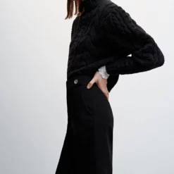 Mango Buttons Straight-Fit Trousers -Mango popular store mango 6721 1238836 5