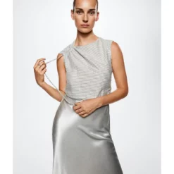 Mango Striped Satin Dress 11 Mango Striped Satin Dress -Mango popular store mango 6895 1355916 4