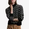 Mango Stripe-Print Sweater With Perkins Neck