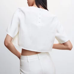 Mango Back Button Blouse -Mango popular store mango 6942 7387836 2