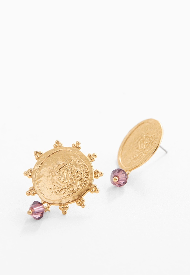 Mango Embossed Pendant Earrings 4 Mango Embossed Pendant Earrings - Image 2