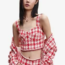 Mango Tweed Corset Top