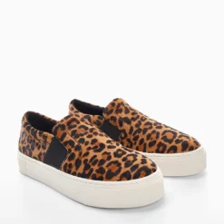 Mango Fur Leather Slip Ons -Mango popular store mango 7001 6738836 2