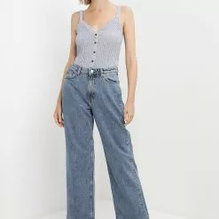 Mango Ribbed Knit Top -Mango popular store mango 7009 9769816 4