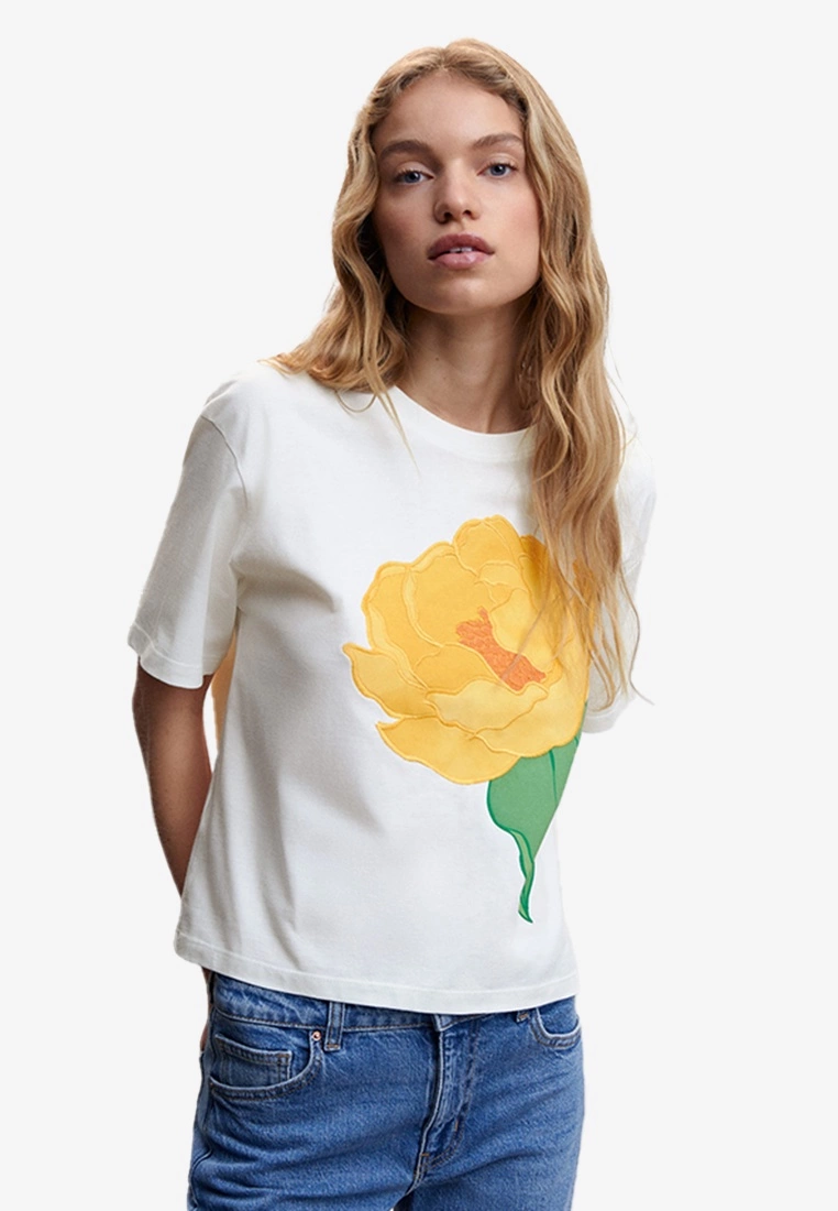 Mango Embroidered Printed T-Shirt 3 Mango Embroidered Printed T-Shirt