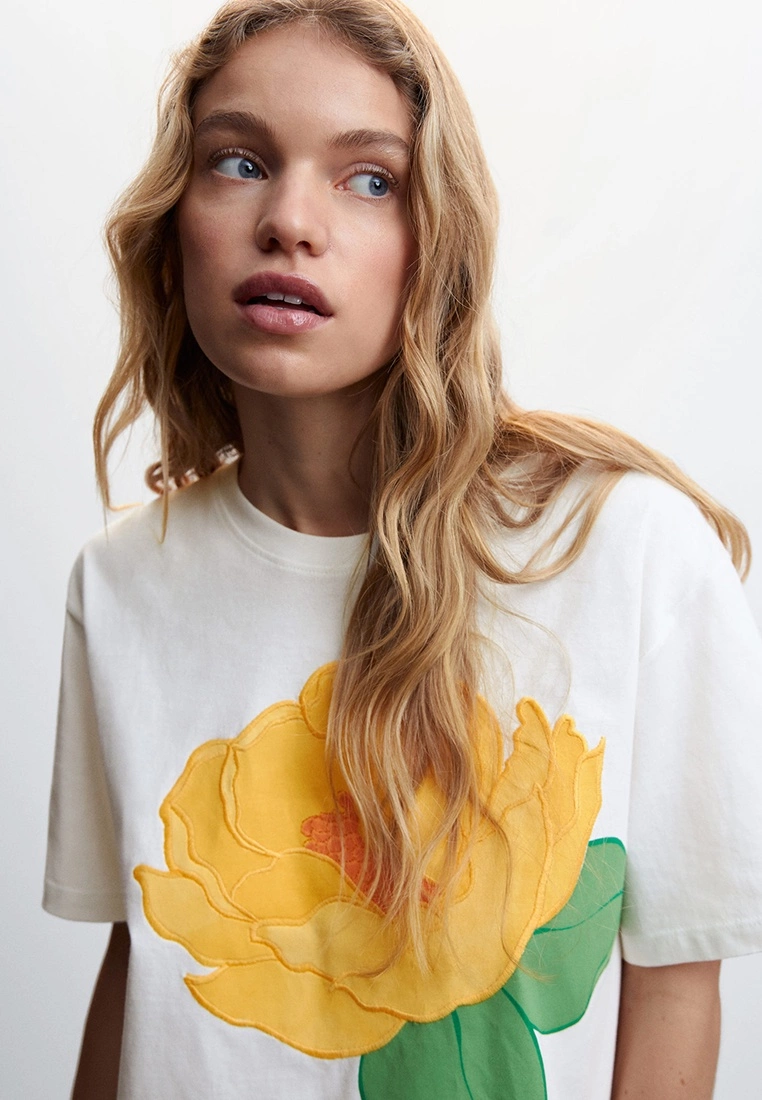 Mango Embroidered Printed T-Shirt 5 Mango Embroidered Printed T-Shirt - Image 3