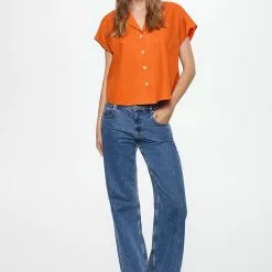 Mango Cropped Cotton Shirt 11 Mango Cropped Cotton Shirt -Mango popular store mango 7021 4636336 5
