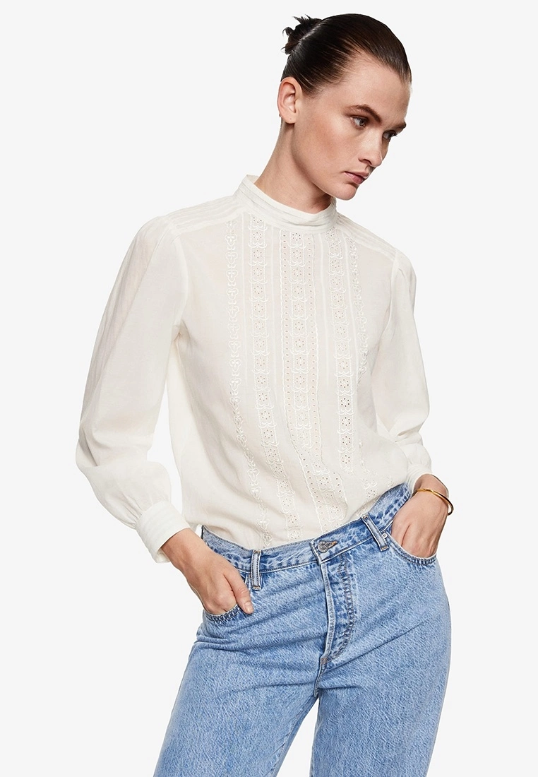 Mango Decorative Embroidery Blouse 3 Mango Decorative Embroidery Blouse