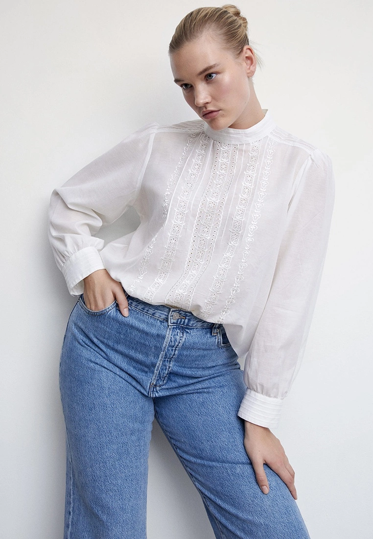 Mango Decorative Embroidery Blouse 4 Mango Decorative Embroidery Blouse - Image 2