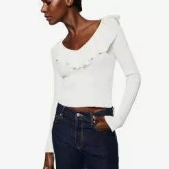 Mango Ruffle Neck Sweater