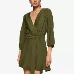 Mango Belt Satin Dress