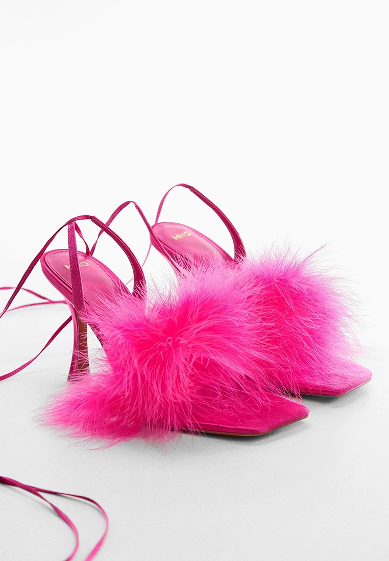 Mango Feather Details Stiletto Heels 4 Mango Feather Details Stiletto Heels - Image 2
