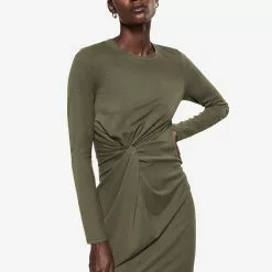 Mango Ribbed Knot Dress