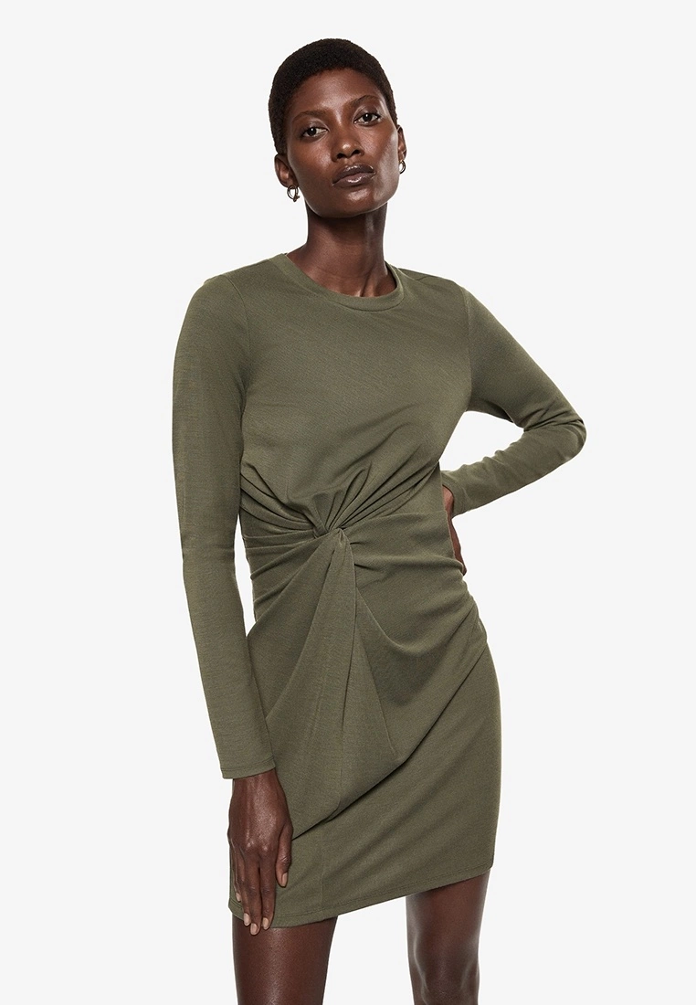 Mango Ribbed Knot Dress 3 Mango Ribbed Knot Dress