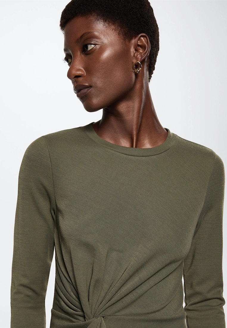 Mango Ribbed Knot Dress 5 Mango Ribbed Knot Dress - Image 3