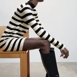 Mango Knitted Perkins Neck Dress -Mango popular store mango 7054 0581046 4