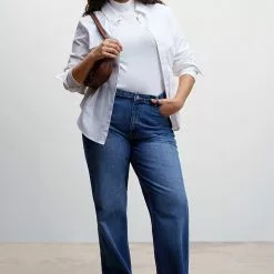 Mango Wide Leg Mid-Rise Jeans -Mango popular store mango 7057 0781046 7