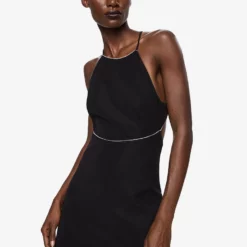 Mango Open Back Rhinestone Dress